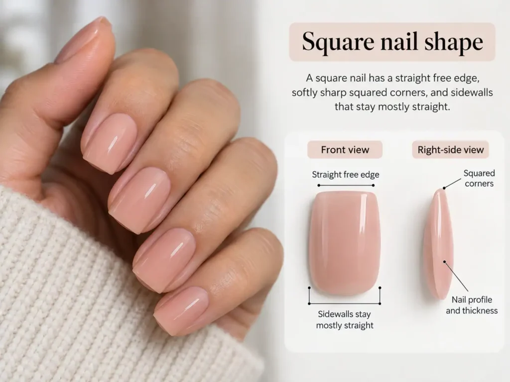 Square nail shape