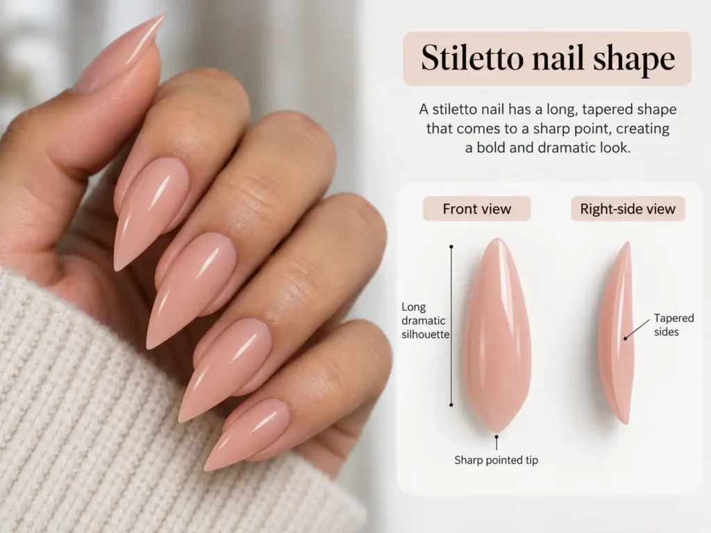 Stiletto nail shape