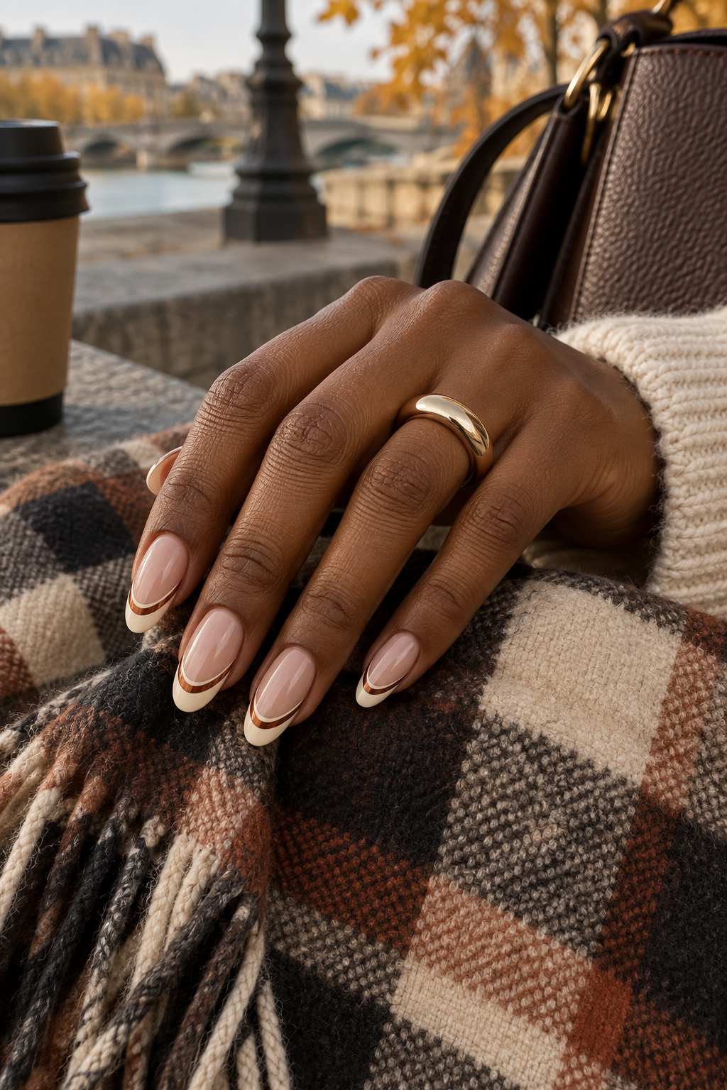 Double line fall French nails