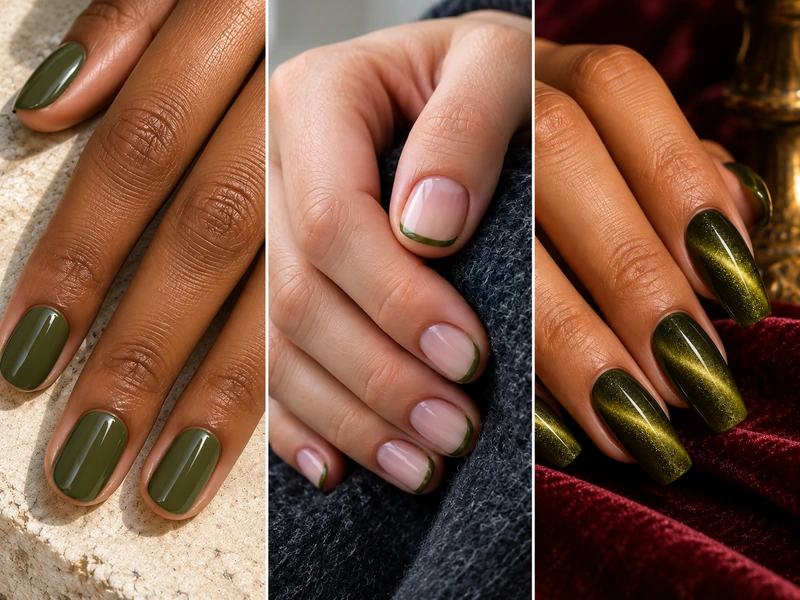 Olive Green Nail Ideas