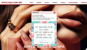 Apple Nails and Spa website