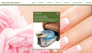 Avalon Spa Nails website