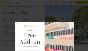 Bellacures Larchmont Village website