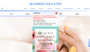 BLOOMING NAILS & SPA website