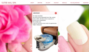 CUTIE NAIL SPA website