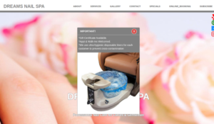 Dreams Nail Spa website