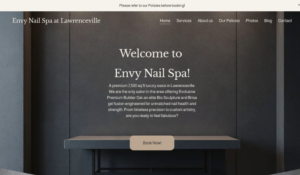 Envy Nail Spa at Lawrenceville website