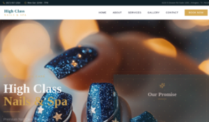 High Class Nails & Spa website