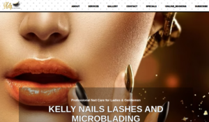 Kelly Nails Lashes and Microblading website