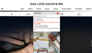 nail love salon & spa website