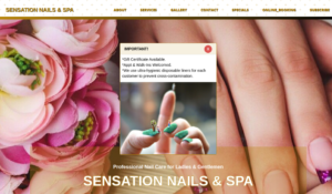 Sensation Nails & Spa website