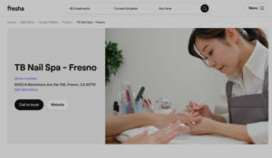 TB Nail Spa website