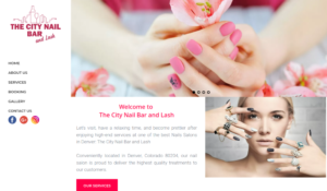 The City Nail Bar and Lash website