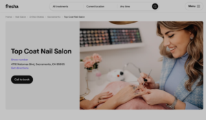 Top Coat Nail Salon website