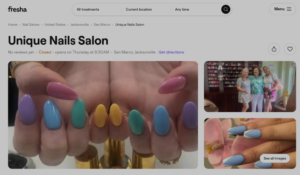 Unique Nails Salon website