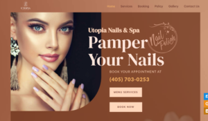 Utopia Nails & Spa website
