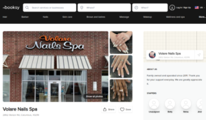 Volare Nails Spa website